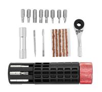 Outil de réparation de pneu de vélo - Kit de réparation à cliquet cylindrique pour route de montagne | Cliquet 40Cr avec en acier allié S2 et fourchette à aiguille, support compact avec
