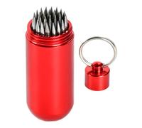 Outil de réparation de pointe de queue de billard avec porte-clés, forme professionnelle en aluminium pour une meilleure adhérence à la craie, accessoire d'entretien portable pour billard - Rouge