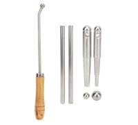 Outil de Réparation de Trompette, Tête Sphérique en Métal, Corne, Trombone, Outils D'entretien du Cou avec Manche en Bois, Accessoire D'instrument