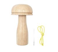 Outil de réparation en forme de champignon - Kit de reprisage en bois, aide à la réparation de fils, support de sangle élastique | Support pratique pour crocheter, tricoter, usage quotidien, trous de