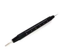 Outil de Réparation Horloger Double Embout en Acier Inoxydable Noir | Pointe en V, Embout Fourche et Pointe, Règle Intégrée, pour Retirer et Ajuster Barrettes Ressort