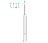 Outil de Retrait de Cérumen, Kit de Nettoyage des Oreilles avec Caméra, Kit de Retrait de Cérumen sans Fil HD 1080p, Otoscope de Caméra D'oreille avec Lumière LED et 4 Cuillères(blanc)