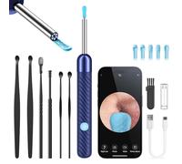 Outil de retrait de cérumen - Nettoyeur d'oreille avec appareil photo, otoscope 1080p, outil de nettoyage des oreilles avec cuillère à 6 oreilles, caméra auriculaire pour iPhone et téléphones Android
