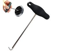 Outil de retrait de grille d'aération de voiture - Poignée en T en acier, crochet d'extraction de panneau de garniture automobile, extracteur de ressort en chrome vanadium, pour ressorts de retour de