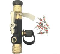 Outil de retrait de noyau de valve en alliage de cuivre avec aimant et verre de visualisation pour climatiseurs R22 R32 R410a 1/4 et 5/16 pouces couleur or (B)