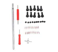 Outil de Retrait de Tige de Valve de Pneu Ensemble Professionnel Durable Valve Core Remover Kit avec 4 Way Valve Outil pour Les Voitures Motos Véhicules électriques Comprend