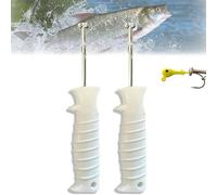 Outil de Retrait d'hameçon avec poignée Ergonomique antidérapante et Construction en Acier Inoxydable for Les pêcheurs d'achigan et de Truite(2PCS)