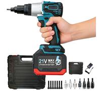 Outil de rivetage sans fil 21 V, pistolet à riveter électrique portable for écrous M3-M12, riveteuse alimentée par batterie for acier, acier inoxydable et aluminium