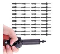 Outil de rivets manuels, kit d'outils de rivets pop,Outil de rivetage professionnel avec rivets aveugles en nylon de 40 pièces - Outil de rivetage automobile, outil pour