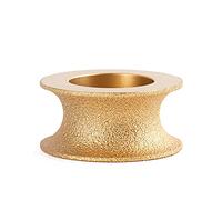 Outil de roue à tête ronde de diamant, Meule diamantée Demi-Bullnose, brasée à sec sous vide, alésage de 74mm, 20mm, plusieurs tailles, paquet de 26(Round Wheel 30mm)