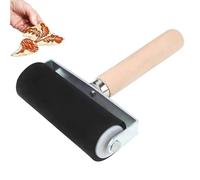 Outil de rouleau en caoutchouc pour loisirs créatifs - Poignée en bois - Applicateur d'encre de peinture - Pour scrapbooking, art, papier, transfert, loisirs créatifs, projets d'art