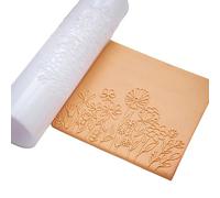 Outil de rouleau texturé en argile avec motifs de plantes - Pratique - Texture en argile douce - Outil de fabrication de bijoux fait à la main