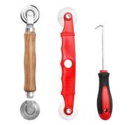 Outil de Roulement D'écran Bois Rouleau à Cannelureet Outil de rouleau en Plastique et 3.5 mm Crochet pour L'installation de Moustiquaire de Fenêtre 3 Pièces