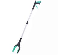 Outil de saisie à 360 degrés, ramasseur déchets 32 pouces avec pince griffe magnétique puissante for personnes âgées, pliable rotative Pour Le Ramassage Des Déchets(Light Green)