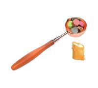Outil de sceau de timbre d'invitation, cuillère à sceller avec manche en bois de peinture au feu | Sceau de cire, cuillère à fondre, laque, cuillère à cire à cacheter, manche en bois, cuillère à cire