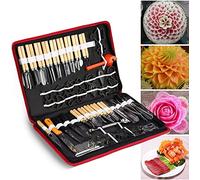 Outil de Sculpture de Cuisine, 80 Pièces de Couteaux de Sculpture portable, Ensemble D'Outils D'éPluchage de Sculpture Culinaire Kit de Sculpture et Découpe pour Fruits et Légumes,