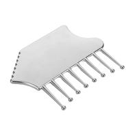 Outil de Sculpture Faciale Gua Sha en Alliage de Zinc Argenté | Léger et Facile à Nettoyer, Design Multifonction, pour Visage et Tête, Usage Maison ou Voyage