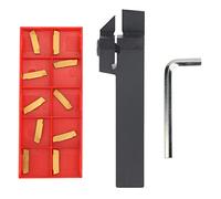 Outil de séparation de tour, 100mm CNC Tournant Titulaire Barre D'alésage Outil avec 10 Pièces MGMN200-G Inserts+Clé, CNC Porte-Outil de Tournage, Tour CNC Outil Lame en Carbure pour Acier Inoxydable