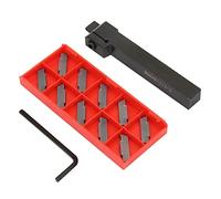 Outil de Séparation de Tour à Métaux de Coupe Porte-outil de Tournage de Tour avec 10 pièces des Inserts en Carbure pour la Finition de Semi-finition