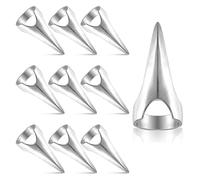Outil de séparation et de sélection cheveux, 10 pièces, outil tresse en argent, anneau doigt pour sectionner les extensions cheveux, anneaux griffe tressage