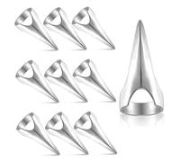 Outil de séparation et de sélection des cheveux, 10 pcs cale tresse d'outil doigt, anneau poil cheveux argenté tressage pour les extensions section, tressage, anneaux ongles peigne