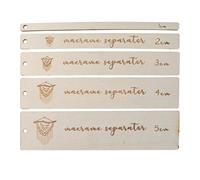 Outil de Séparation pour M-acramé, 5 Pièces Séparateur M-acramé en Bois, Règles Auxiliaires de Guidage d'Espacement de 1-5 cm, Outil Guide M-acramé Règle pour la Fabrication de M-acramé Tenture Murale