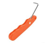 Outil de serrage pliable en acier inoxydable pour patin à glace qui se replie soigneusement dans la poignée pour un transport facile dans un sac ou une pochette (crochet à chaussures orange)