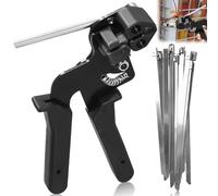 Outil de serre-câbles : pince et pistolet avec 100 serre-câbles en acier inoxydable 200 mm x 4,6 mm - Pour bloquer et couper les serre-câbles métalliques