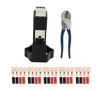 Outil de sertissage à poignée en forme de marteau, sertisseuse de câbles de batterie pour bornes AWG 8 à 4/0, avec coupe-câble, 20 pièces de bornes à anneau en cuivre et 20 pièces