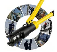 Outil de sertissage hydraulique 10-70 mm², dispositif de sertissage manuel pour bornes de câble avec 7 moules et bagues d'étanchéité, tête rotative et poignée en acier pour câblage électrique