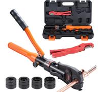 Outil de sertissage hydraulique VEVOR pour raccords de tubes en cuivre, pince à sertir avec mâchoires à changement rapide TH16, TH20, TH26, TH32, kit de sertissage pivotant à 360° pour raccords en T d
