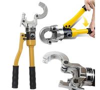 Outil de sertissage portable avec mallette de transport, kits de sertissage de tuyaux avec 4 matrices (TH 16/20/25/32 mm), outil de sertissage hydraulique avec tête rotative à 360° pour tubes PEX