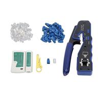 Outil de Sertissage RJ45, Pince à Dénuder et Couper Câble Ethernet Cat5 / 5e / 6 - Kit Multifonction avec Testeur Réseau, Pratique et Portable pour Câblage Téléphone et Informati