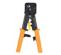 Outil de sertissage RJ45 pour CAT6 / CAT5E / CAT5 |Pass Through et compatible avec les connecteurs EZ |Pince à sertir tout-en-un, coupe-fil, dénudeur |Outil électrique en acier (Orange)