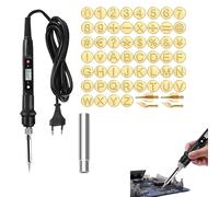 Outil de tampon à chaud, kit de combustion du bois avec tampons de lettres,Stylo à bois polyvalent, outils de combustion du | Outil de gravure, de gaufrage réglable, graveur sur pour dé