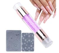 Outil de tampon à ongles pour manucure | Stylos d'estampage à double extrémité ornés de strass pour manucure, pratique à la maison, salon de manucure