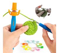 Outil de tension au crochet pour débutants, support ergonomique pour guide de fil, aide au crochet de contrôle de tension, poignée confortable pour gaucher et droitier, accessoires de crochet portable