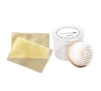 Outil de toilettage pour archet de violon compact | Brosse de soin des cheveux, construction en bois de hêtre, conception à poils en nylon, 2 chiffons inclus,