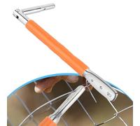 Outil de torsion de fil de clôture avec enrouleur de câble à 3 trous et collier de serrage en T, construction en acier pour plus de durabilité, ergonomique pour poignée orange, design compact et