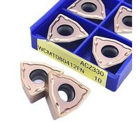 Outil de tournage à insertion en carbure de type U, outil de coupe violent WCMT WCMX 10 pièces/boîte WCMX030208 WCMX040208 WCMT050308 WCMT06T308 WCMT080412 ACZ330 ( Size : WCMT06T308 FN ACZ330 )