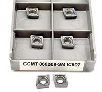 Outil de tournage des métaux, traitement des métaux, CCMT060208 SM IC907 IC908, lame à rainurer CCMT 060208, insertion en alliage dur, 10 pièces(CCMT060208 SM IC908)