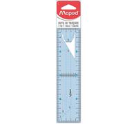 Maped - Outil de traçage 2 en 1 - Règle 20cm et Equerre 45° et 60° - Règle + Equerre Incassable - Facilite les Perpendiculaires et Symétries