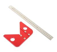 Outil de Traçage Chercheur de Centre pour Menuiserie, Mesure Précise | Alliage D'aluminium et Fer, Repérage Central Rapide, Tracé Diagonal Souple, Rouge