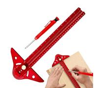 Outil de traçage du bois - Règle pour l'angle de travail du bois, règle de jauge multifonction réglable en aluminium léger de haute précision pour encadrer, mesurer la mise en page, marquage