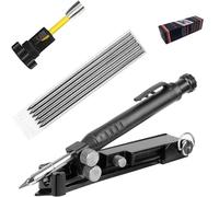 Outil de traçage multifonction amélioré - Crayon de construction - Outil de scribe en alliage d'aluminium avec crayon à trou profond, outil de mesure pour le travail du bois, outil de mesure pour