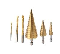 outil de travail du bois, scie cloche diamantée, Ensemble de 6 forets étagés, scie, fraise, 4-12, 4-20, 4-32 mm, 3, 6, 8 mm(ME18F)
