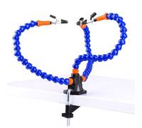 Outil de troisième main à souder avec 3 pointes en silicone flexible pour pinces crocodile, support pivotant et patins antidérapants, pour une soudure et une soudure précises