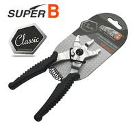Outil de vélo multifonctionnel SUPER B TB-3323, dissolvant de pince à bouton magique de chaîne 2 en 1 et pince de connexion noir
