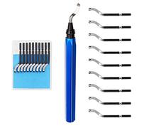 Outil d'ébavurage 10 lames rechanges 130mm stylo ébavurage ebavureur 360 ° ébavurer cuivre plastique aluminium acier Porte-outils d'ébavurage expert Main lames rotatives
