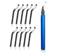 Outil D'Ébavurage à main, Ebavureur Accessoire d'imprimante 3D Avec 10 Lames En Metal Parfait 360° Rotatif Deburr Outil pour Aluminium Cuivre et Acier MétalPlastique PVC (Bleu)
